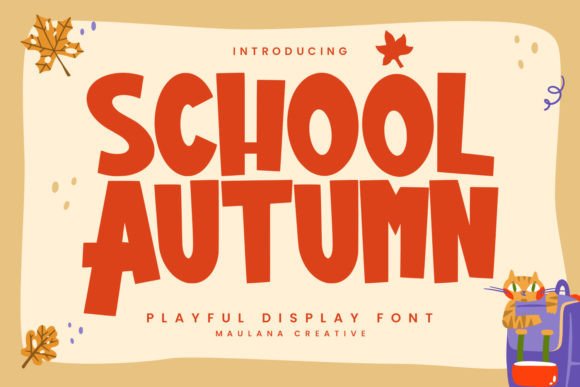 Autumn School Display Font for Handmade Product Branding