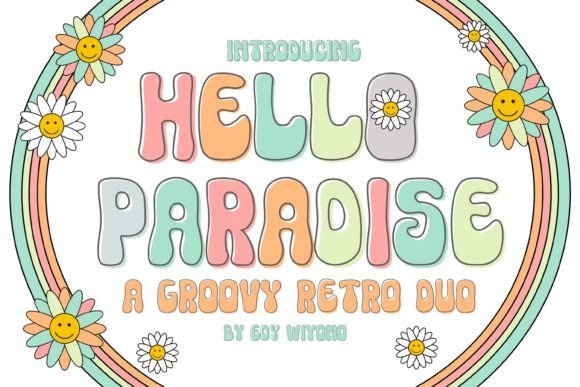 Hello Paradise: A Retro Display Font for Handmade Products and Printables