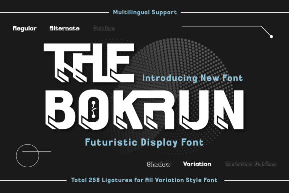 The Bokrun Display Font for Futuristic Editorial Design Projects